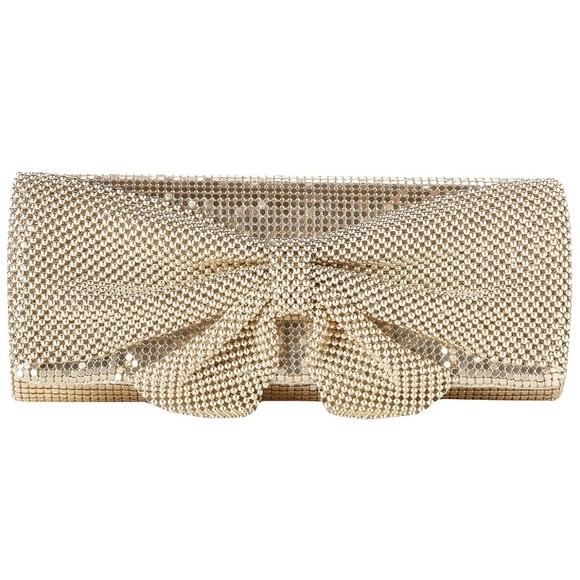 Handbags - Gold Jessica McClintock Clutch With Bow
